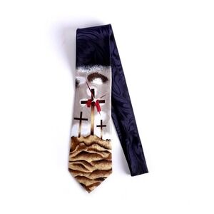 Faith Hope Love Christian Cross Tie Religious Gift Men Silk Blend Necktie
